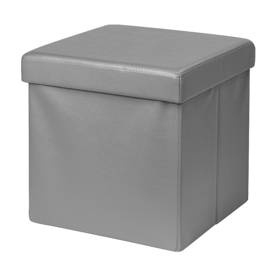 Grey Collapsible Ottoman with the lid on