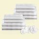 Two Royal Deluxe Breathable Cotton Dream Sheet Sets folded with fresh picked Cotton 