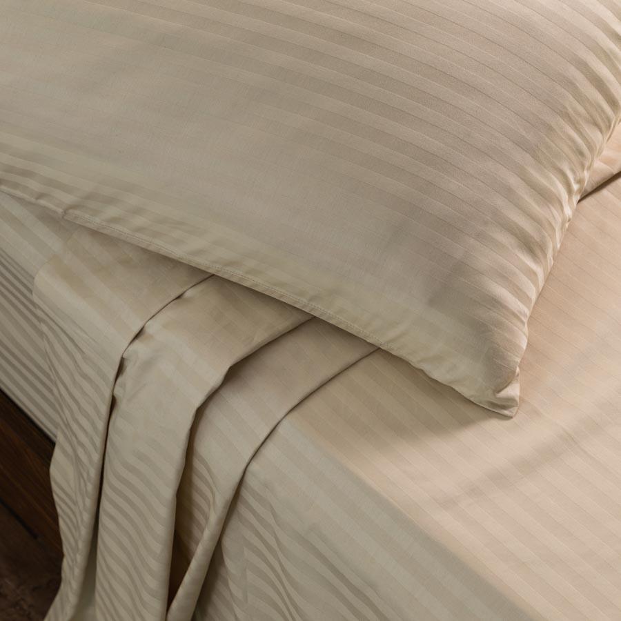 Damask Striped design on the Beige Cotton Dream Sheets
