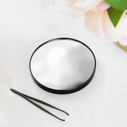 10x Magnification Mirror With Suction Base & Premium Precision Tip Tweezers